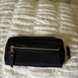 Black Wallet with Gold Accents